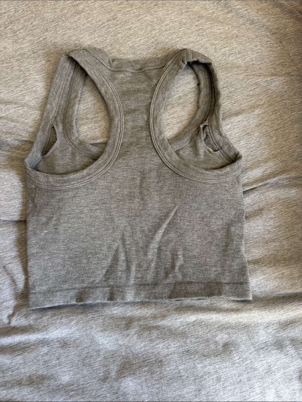 Gray Ribbed Racerback - Picture 2 of 2